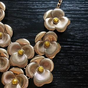 Gold Yellow Flower Choker